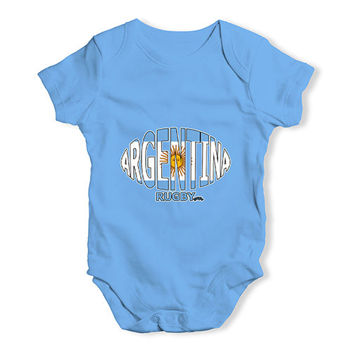 Funny Baby Bodysuits Argentina Rugby Ball Flag Baby Unisex Baby Grow Bodysuit 3-6 Months Blue