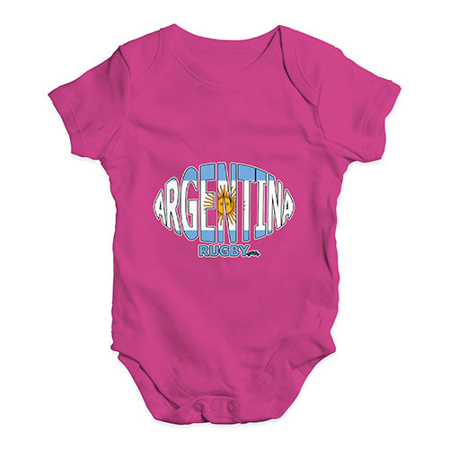 Baby Grow Baby Romper Argentina Rugby Ball Flag Baby Unisex Baby Grow Bodysuit 0-3 Months Cerise PInk
