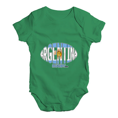 Funny Infant Baby Bodysuit Onesies Argentina Rugby Ball Flag Baby Unisex Baby Grow Bodysuit 6-12 Months Green