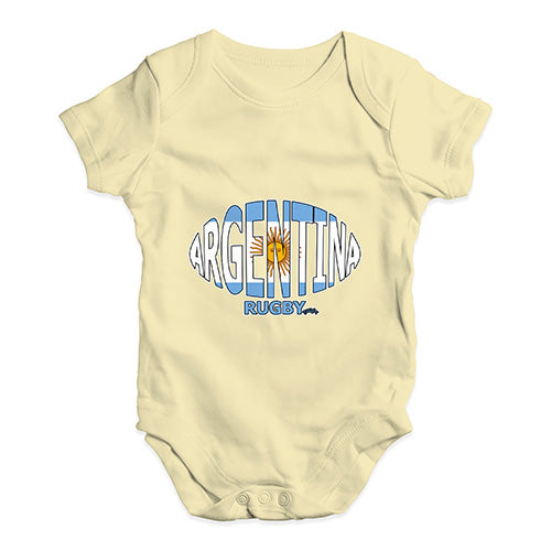 Baby Onesies Argentina Rugby Ball Flag Baby Unisex Baby Grow Bodysuit 3-6 Months Lemon