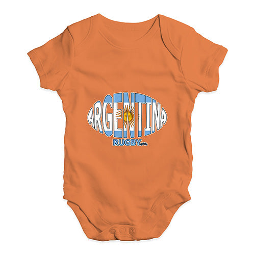 Baby Boy Clothes Argentina Rugby Ball Flag Baby Unisex Baby Grow Bodysuit 6-12 Months Orange