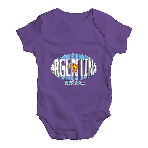 Babygrow Baby Romper Argentina Rugby Ball Flag Baby Unisex Baby Grow Bodysuit 6-12 Months Plum