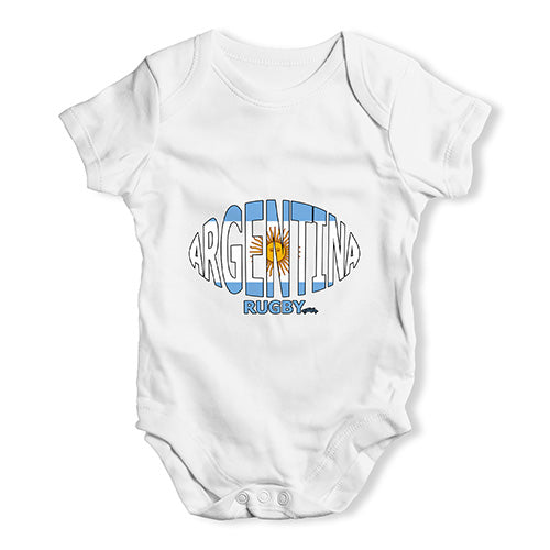 Funny Baby Onesies Argentina Rugby Ball Flag Baby Unisex Baby Grow Bodysuit 12-18 Months White