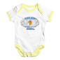 Funny Baby Clothes Argentina Rugby Ball Flag Baby Unisex Baby Grow Bodysuit 3-6 Months White Yellow Trim