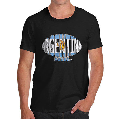 Men's Argentina Rugby Ball Flag T-Shirt