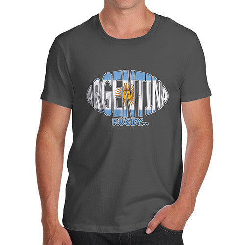 Men's Argentina Rugby Ball Flag T-Shirt