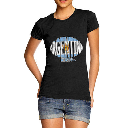 Women's Argentina Rugby Ball Flag T-Shirt