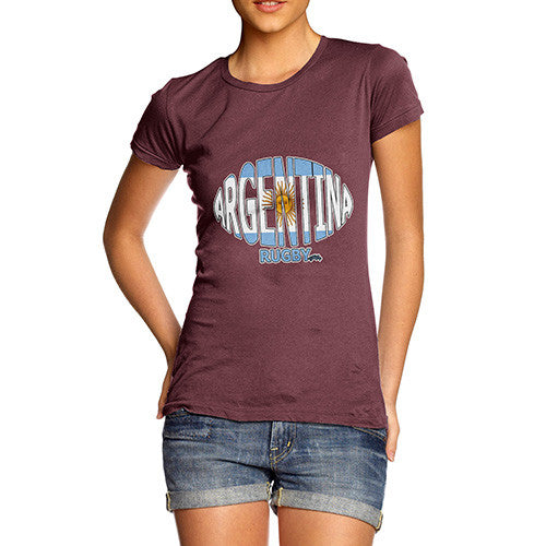 Women's Argentina Rugby Ball Flag T-Shirt