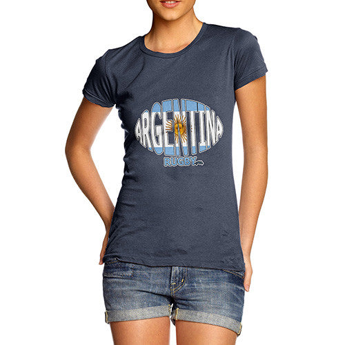 Women's Argentina Rugby Ball Flag T-Shirt