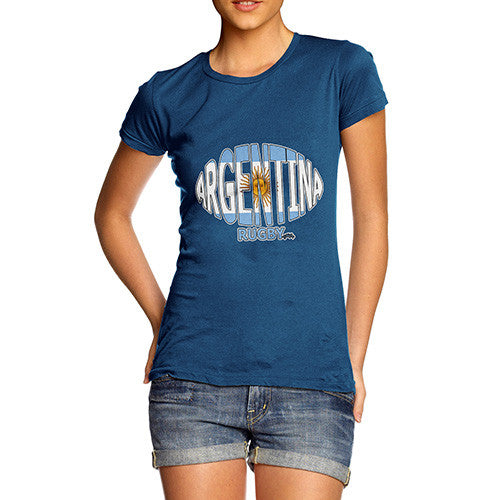 Women's Argentina Rugby Ball Flag T-Shirt