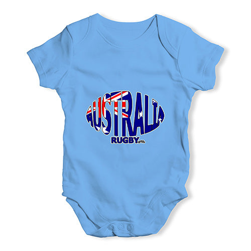 Cute Infant Bodysuit Australia Rugby Ball Flag Baby Unisex Baby Grow Bodysuit Newborn Blue