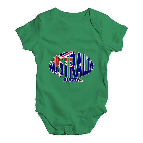 Cute Infant Bodysuit Australia Rugby Ball Flag Baby Unisex Baby Grow Bodysuit Newborn Green