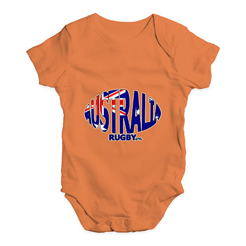 Funny Infant Baby Bodysuit Onesies Australia Rugby Ball Flag Baby Unisex Baby Grow Bodysuit 12-18 Months Orange