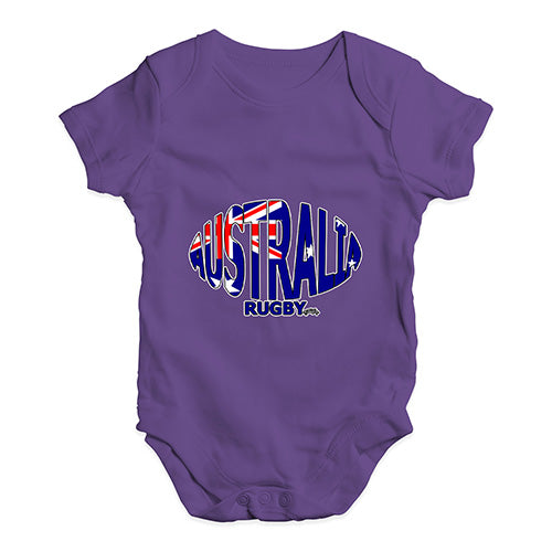 Baby Boy Clothes Australia Rugby Ball Flag Baby Unisex Baby Grow Bodysuit 0-3 Months Plum