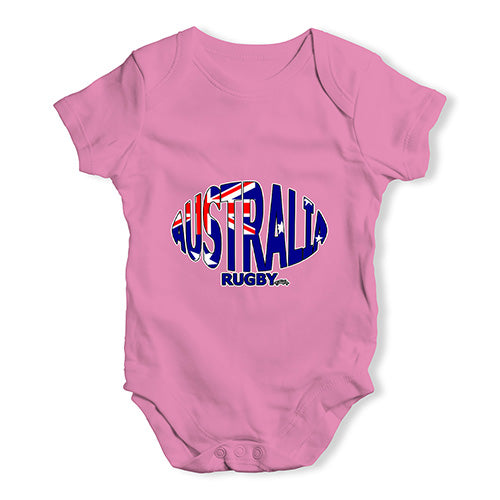 Baby Grow Baby Romper Australia Rugby Ball Flag Baby Unisex Baby Grow Bodysuit 18-24 Months Pink