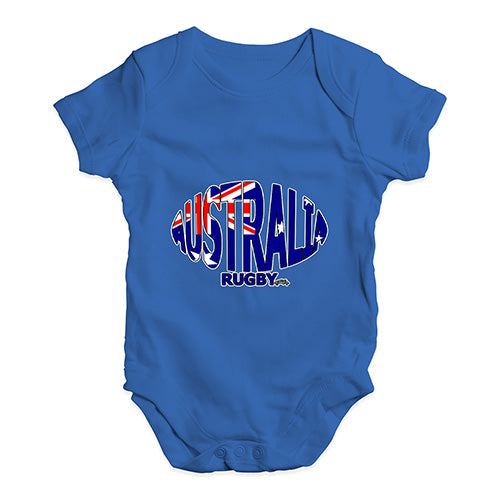Baby Girl Clothes Australia Rugby Ball Flag Baby Unisex Baby Grow Bodysuit 6-12 Months Royal Blue