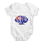 Babygrow Baby Romper Australia Rugby Ball Flag Baby Unisex Baby Grow Bodysuit 0-3 Months White