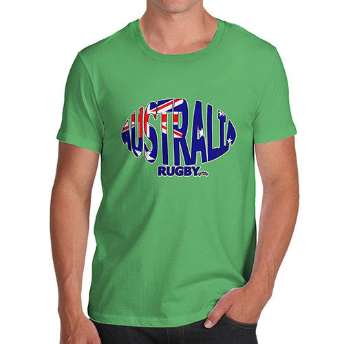 Men's Australia Rugby Ball Flag T-Shirt