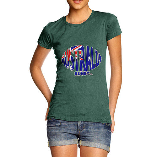 Women's Australia Rugby Ball Flag T-Shirt