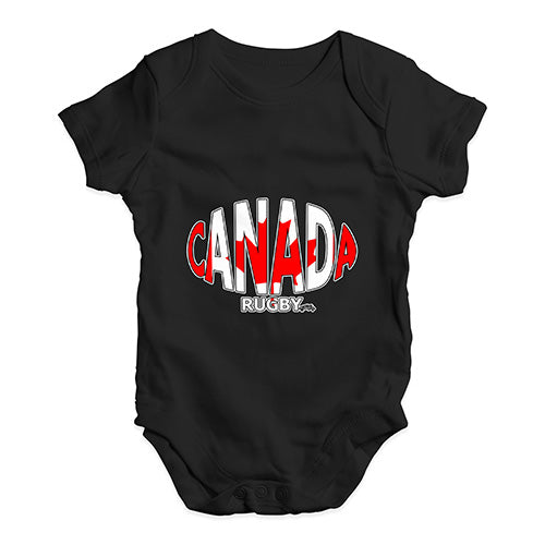 Baby Boy Clothes Canada Rugby Ball Flag Baby Unisex Baby Grow Bodysuit 0-3 Months Black