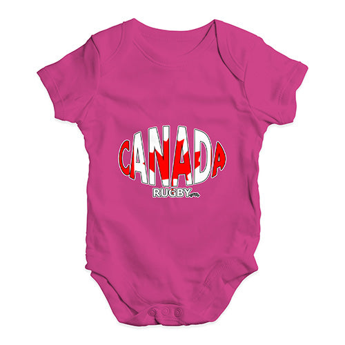 Funny Baby Onesies Canada Rugby Ball Flag Baby Unisex Baby Grow Bodysuit Newborn Cerise PInk