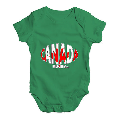 Babygrow Baby Romper Canada Rugby Ball Flag Baby Unisex Baby Grow Bodysuit 18-24 Months Green