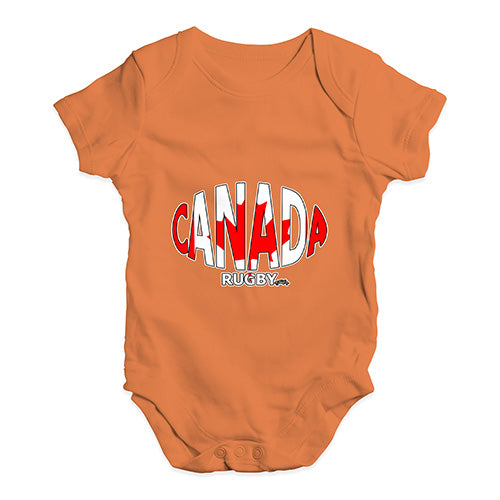 Baby Grow Baby Romper Canada Rugby Ball Flag Baby Unisex Baby Grow Bodysuit 12-18 Months Orange