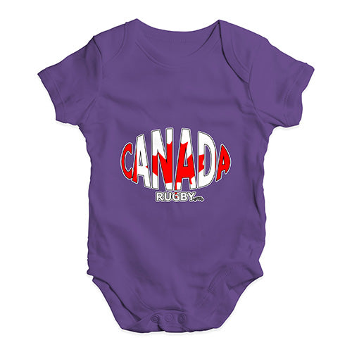 Baby Girl Clothes Canada Rugby Ball Flag Baby Unisex Baby Grow Bodysuit Newborn Plum