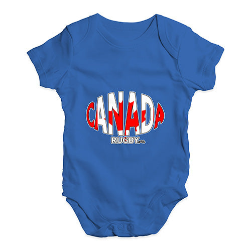 Babygrow Baby Romper Canada Rugby Ball Flag Baby Unisex Baby Grow Bodysuit 3-6 Months Royal Blue