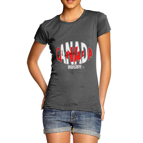 Women's Canada Rugby Ball Flag T-Shirt