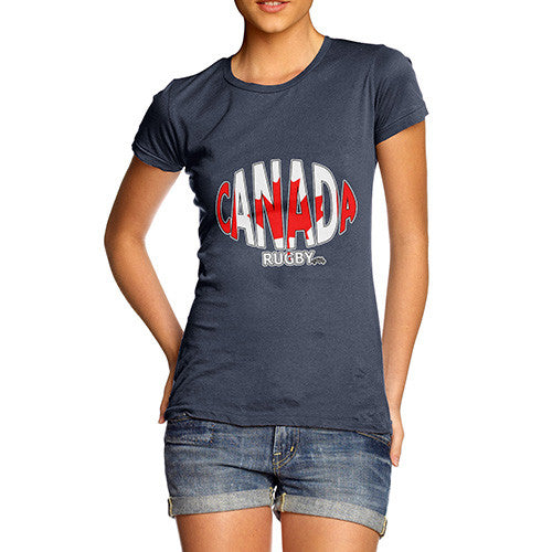 Women's Canada Rugby Ball Flag T-Shirt