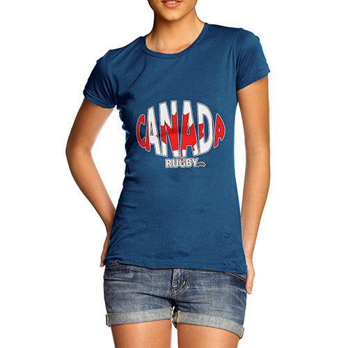 Women's Canada Rugby Ball Flag T-Shirt