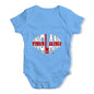 Funny Baby Onesies England Rugby Ball Flag Baby Unisex Baby Grow Bodysuit 12-18 Months Blue