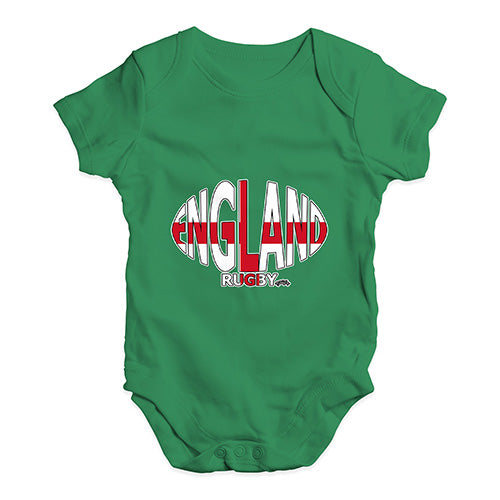 Funny Baby Clothes England Rugby Ball Flag Baby Unisex Baby Grow Bodysuit 6-12 Months Green