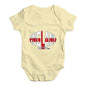 Cute Infant Bodysuit England Rugby Ball Flag Baby Unisex Baby Grow Bodysuit 12-18 Months Lemon