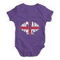 Baby Girl Clothes England Rugby Ball Flag Baby Unisex Baby Grow Bodysuit 12-18 Months Plum