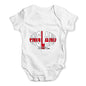 Funny Baby Clothes England Rugby Ball Flag Baby Unisex Baby Grow Bodysuit 18-24 Months White