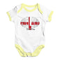 Baby Girl Clothes England Rugby Ball Flag Baby Unisex Baby Grow Bodysuit 3-6 Months White Yellow Trim