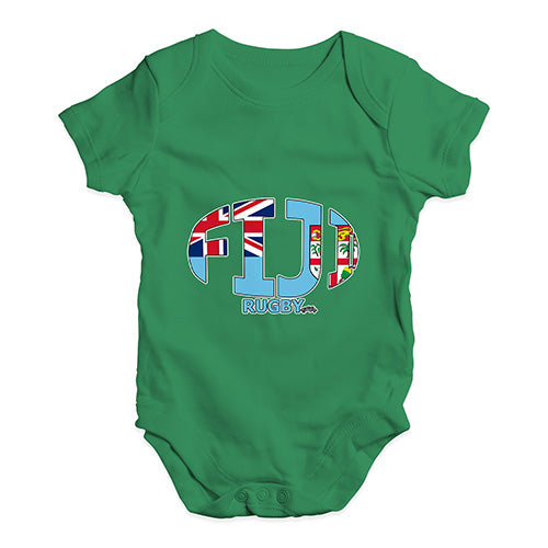 Cute Infant Bodysuit Fiji Rugby Ball Flag Baby Unisex Baby Grow Bodysuit 12-18 Months Green