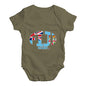 Funny Infant Baby Bodysuit Fiji Rugby Ball Flag Baby Unisex Baby Grow Bodysuit 0-3 Months Khaki