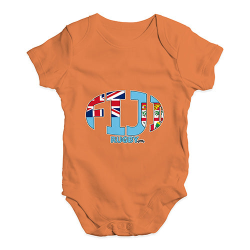 Funny Baby Bodysuits Fiji Rugby Ball Flag Baby Unisex Baby Grow Bodysuit 18-24 Months Orange