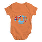 Funny Baby Bodysuits Fiji Rugby Ball Flag Baby Unisex Baby Grow Bodysuit 18-24 Months Orange