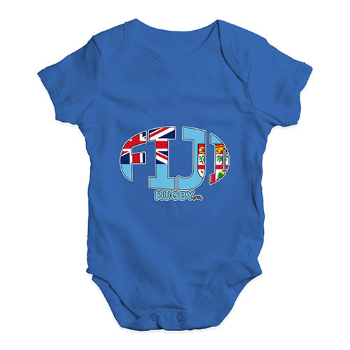 Baby Onesies Fiji Rugby Ball Flag Baby Unisex Baby Grow Bodysuit 6-12 Months Royal Blue