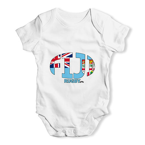 Baby Onesies Fiji Rugby Ball Flag Baby Unisex Baby Grow Bodysuit 12-18 Months White