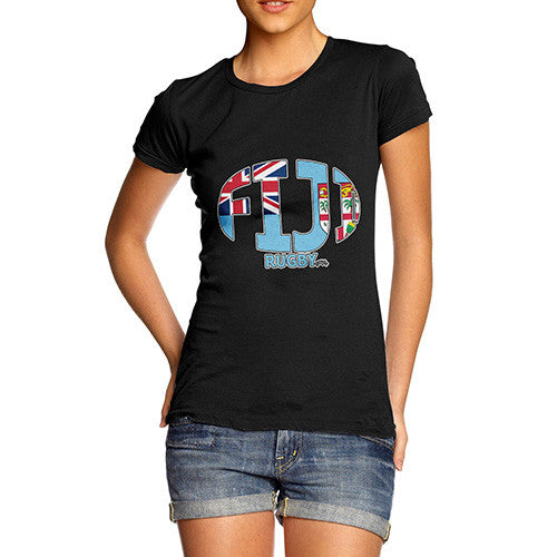 Women's Fiji Rugby Ball Flag T-Shirt