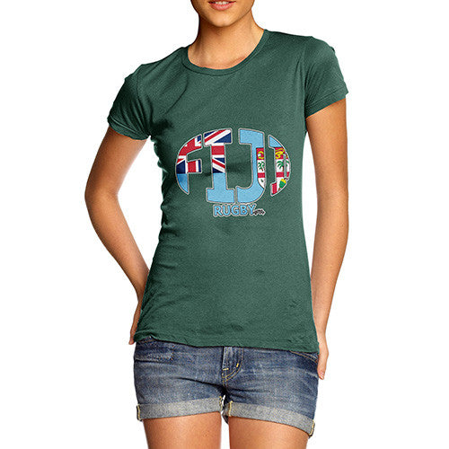 Women's Fiji Rugby Ball Flag T-Shirt