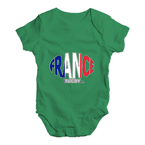 Funny Baby Onesies France Rugby Ball Flag Baby Unisex Baby Grow Bodysuit 12-18 Months Green