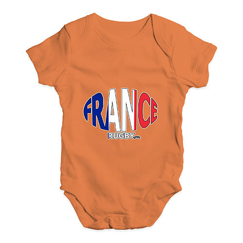 Funny Infant Baby Bodysuit France Rugby Ball Flag Baby Unisex Baby Grow Bodysuit 18-24 Months Orange