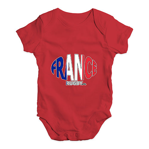 Funny Infant Baby Bodysuit France Rugby Ball Flag Baby Unisex Baby Grow Bodysuit 6-12 Months Red