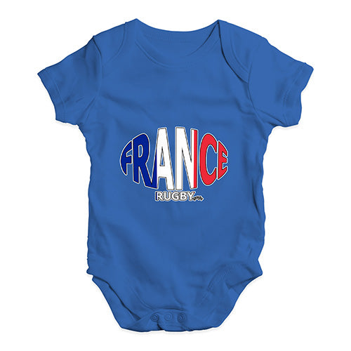 Funny Infant Baby Bodysuit Onesies France Rugby Ball Flag Baby Unisex Baby Grow Bodysuit Newborn Royal Blue